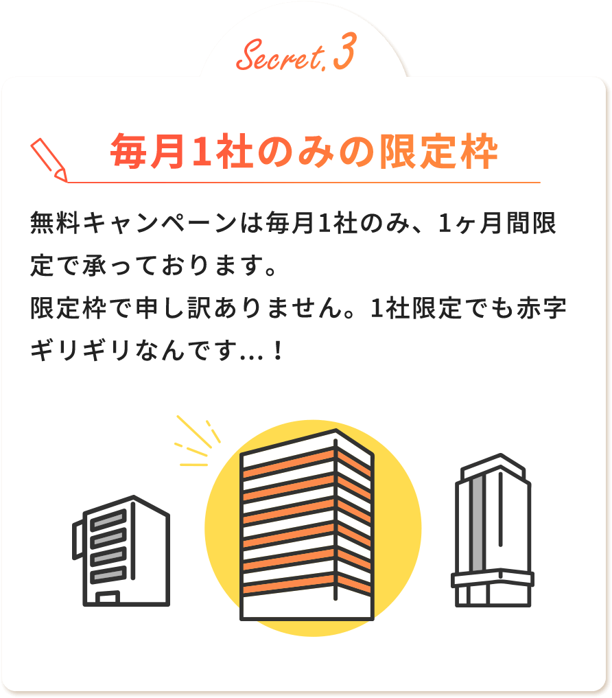 毎月１社のみの限定枠