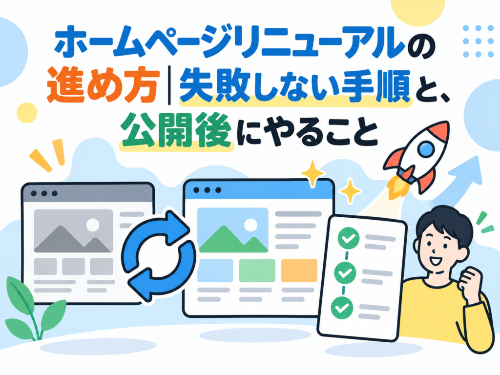 ホームページリニューアルの進め方｜失敗しない手順と、公開後にやること