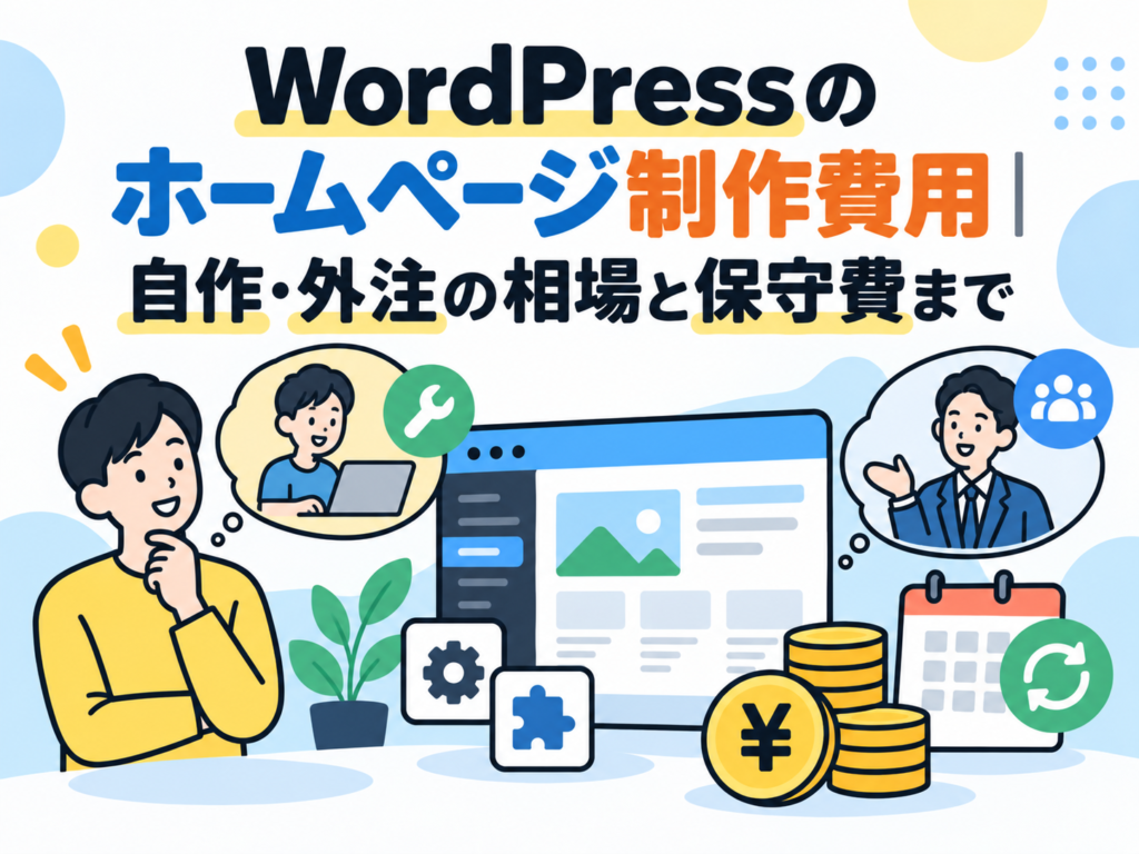 WordPressのホームページ制作費用｜自作・外注の相場と保守費まで