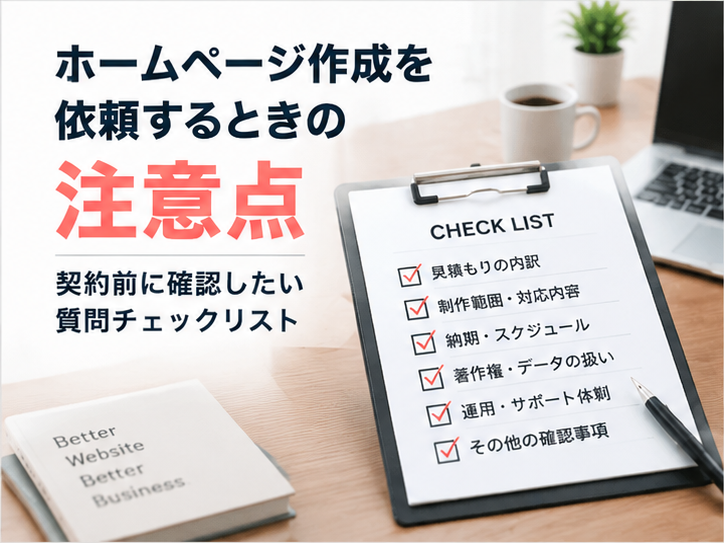 ホームページ作成を依頼するときの注意点｜契約前に確認したい質問チェックリスト