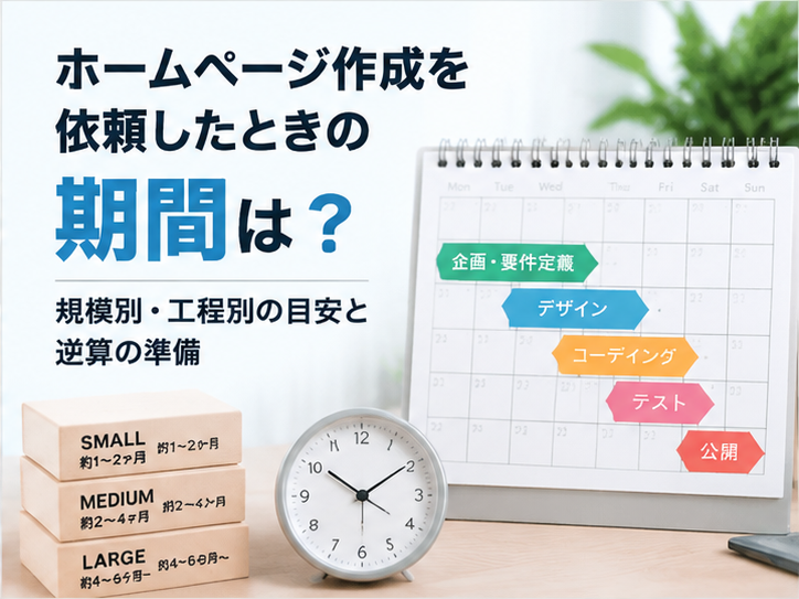 ホームページ作成を依頼したときの期間は？規模別・工程別の目安と逆算の準備