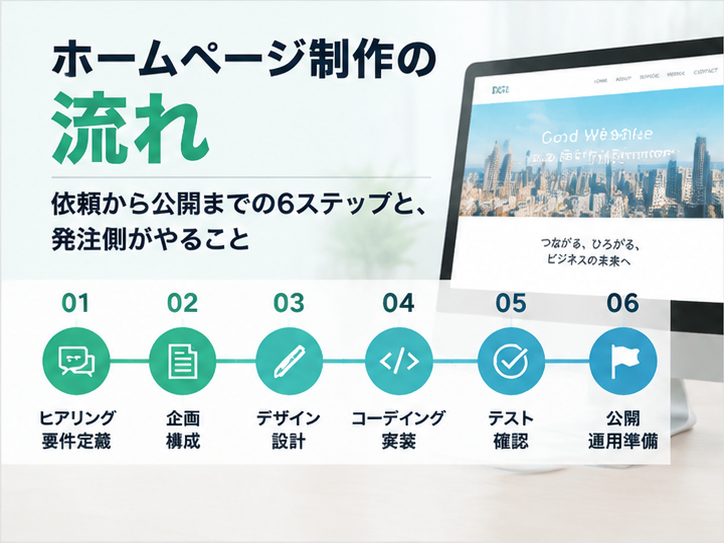 ホームページ制作の流れ｜依頼から公開までの6ステップと、発注側がやること