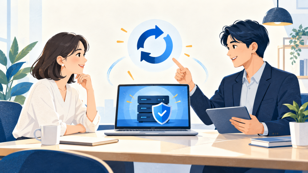 しっかり話し合って今後の対策を決めるイメージ