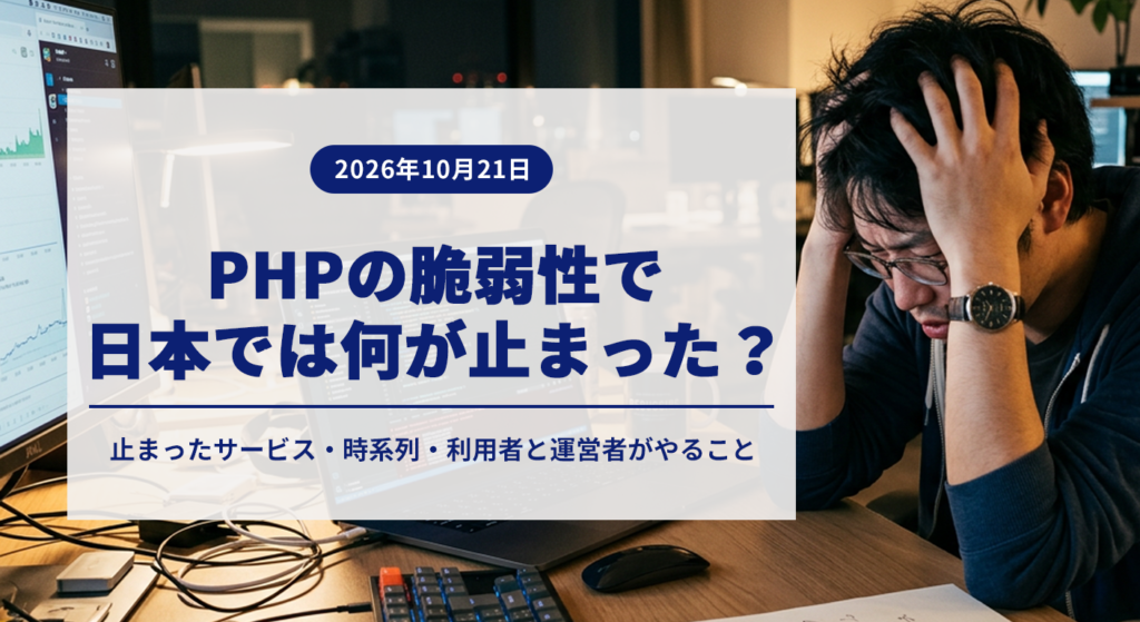 PHP脆弱性でサービス停止が相次いだ10月21〜22日、日本で何が起きたか