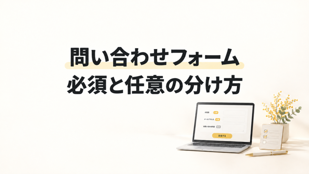 問い合わせフォームの必須項目は？任意との分け方と改善チェックリスト