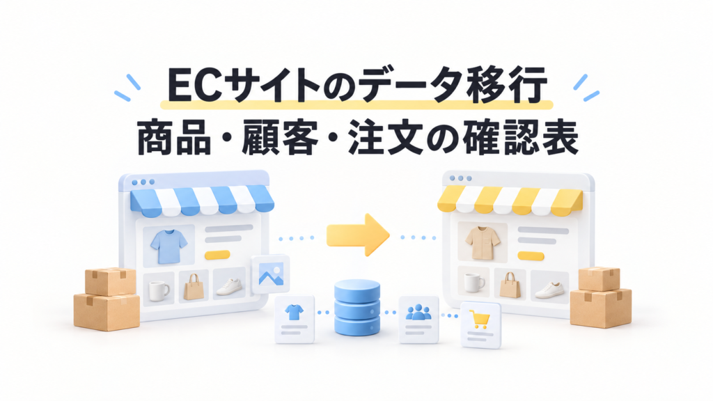 ECサイト移行で引き継ぐデータは？商品・顧客・注文の確認表