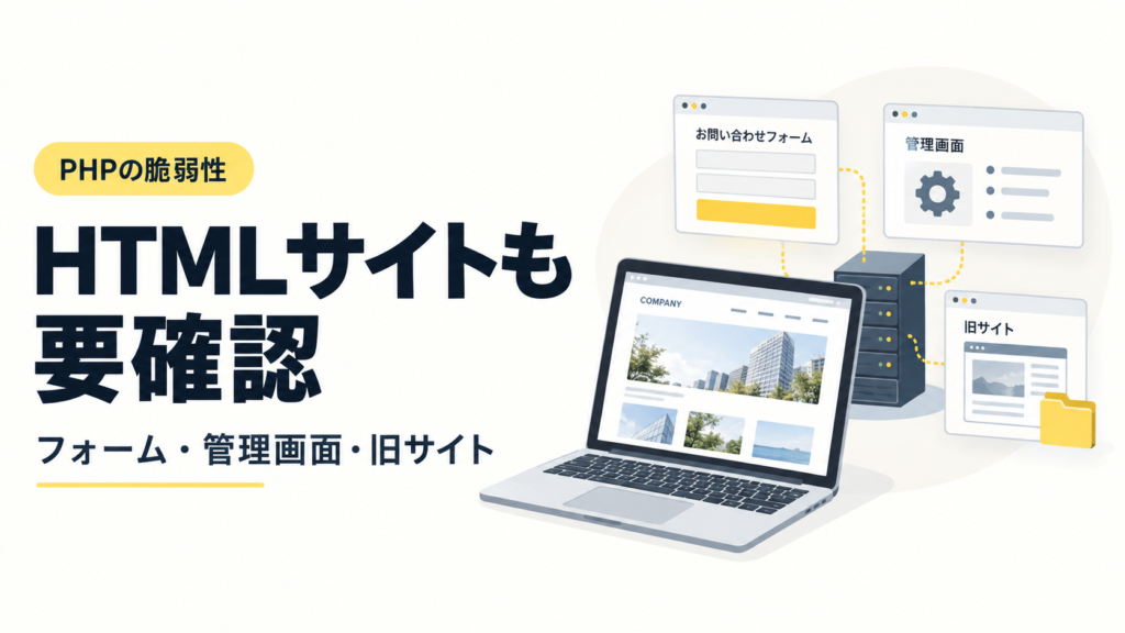 HTMLサイトならPHP脆弱性は無関係？フォーム・管理画面・旧サイトの確認ポイント